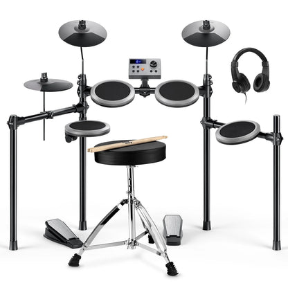 Electric Drum Set for Kids Beginner Christmas Birthday Gift, 150+ Sounds, Quiet Mesh Pad, DED-70 New