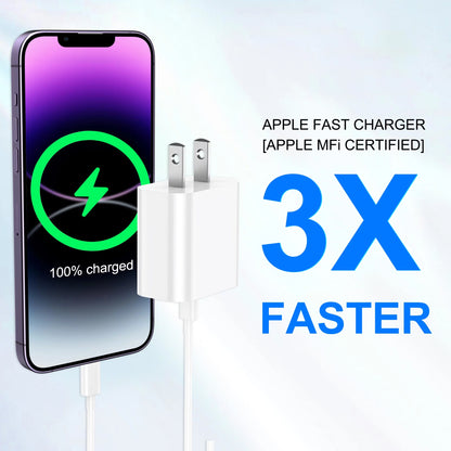 2Pack 20W Type C Charger Block with 6Ft USB C to L Cable, PD Fast Charger Compatible with Iphone, Ipad, Ipod